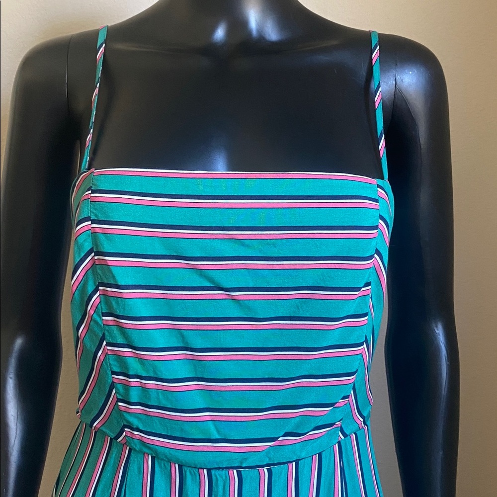 FAVLUX Kawaii Cute Striped Teal Pink Blue White Sundress - Picture 4 of 14